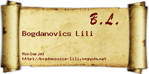 Bogdanovics Lili névjegykártya