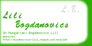 lili bogdanovics business card